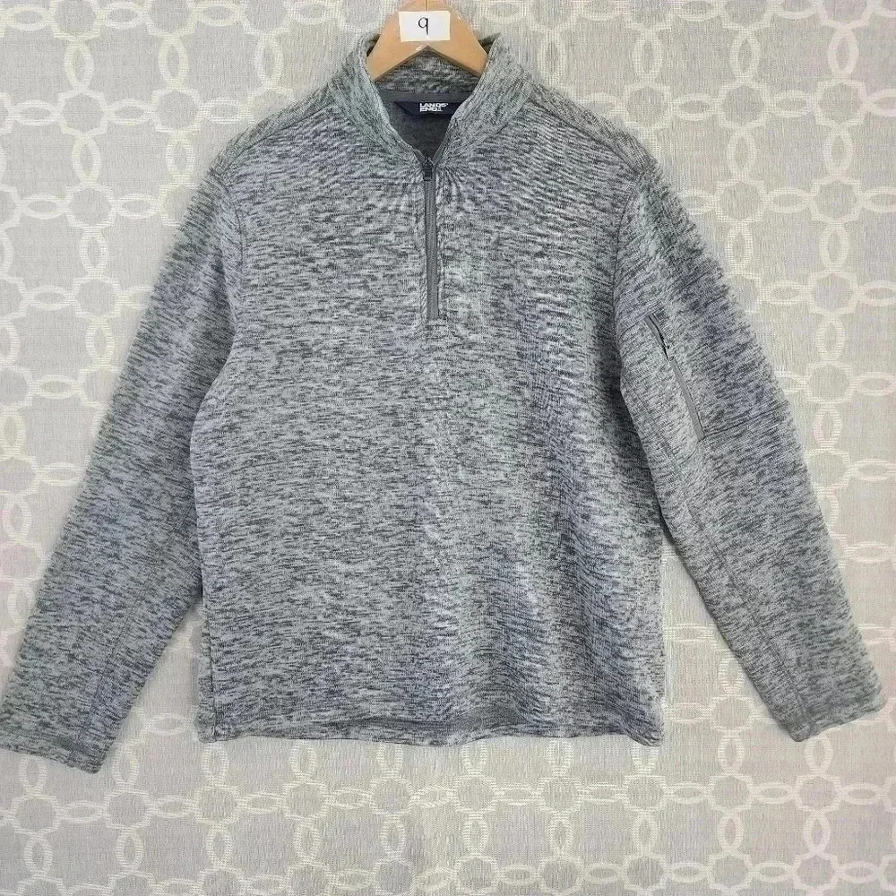 Lands' End Mock Neck Pullover Fleece Sweatshirt Men's L